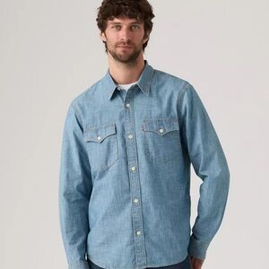 LEVIS RELAXED FIT WESTERN SHIRT Color Blue Dreams Chambray Size M